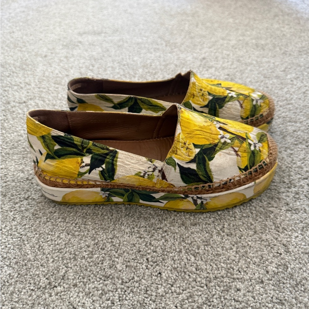 Dolce & Gabbana Yellow Lemon Espadrilles